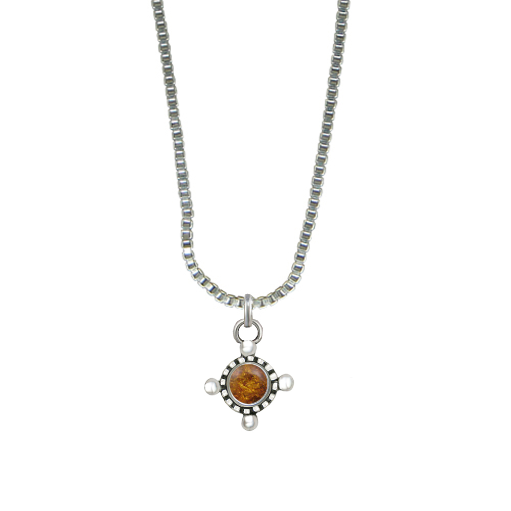 Sterling Silver Little Amber Pendant Necklace